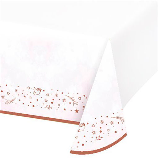 Picture of ON YOUR CHRISTENING PINK PLASTIC TABLECOVER 2.4X1.37M